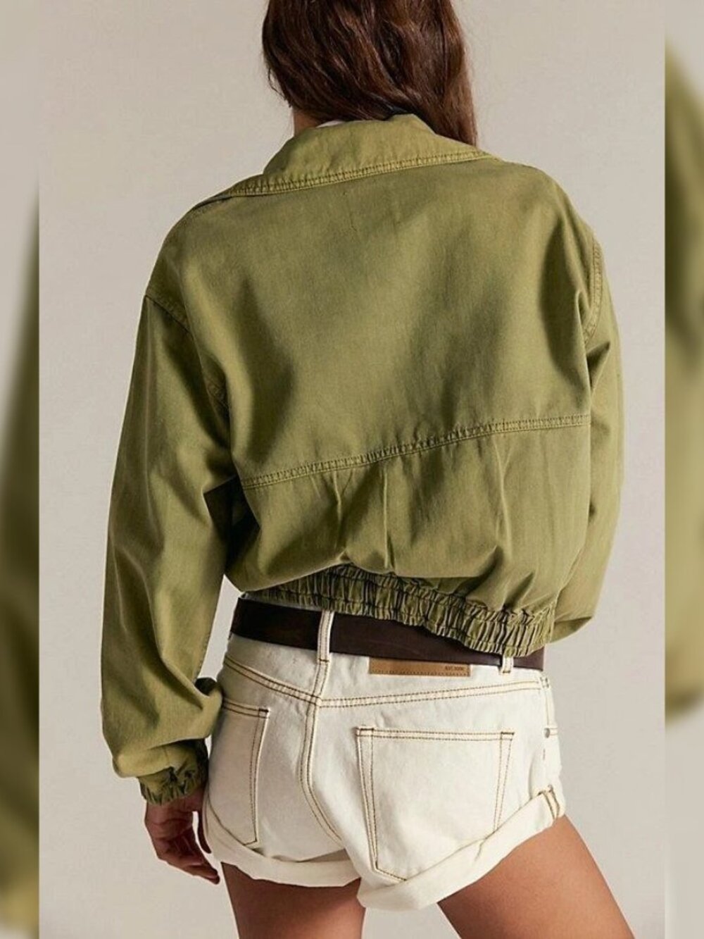 Free People We The Free Birdie Track Jacket S P Women's Green Bomber Coat 46122 - Picture 2 of 6